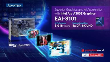 Advantech Unveils Cutting-Edge GPU Card with  Intel® Arc™ A380E at Embedded World 2024